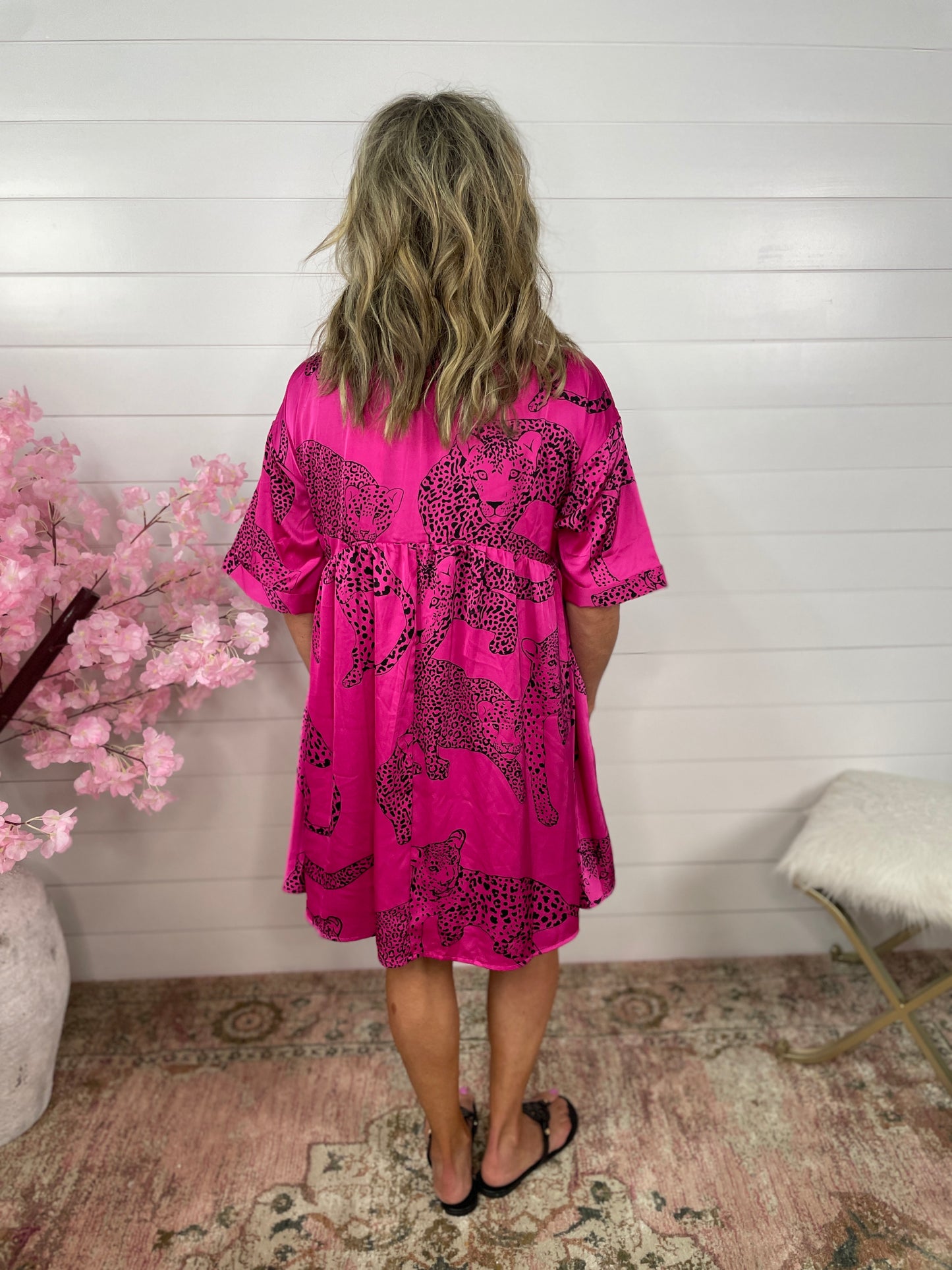 Leith Cheetah Dress | Hot Pink