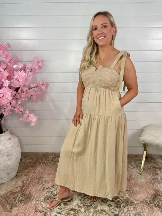 Cori Midi Dress | Taupe